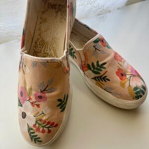Rifle Paper Co. & Keds Peach Floral Slip-On Sneakers